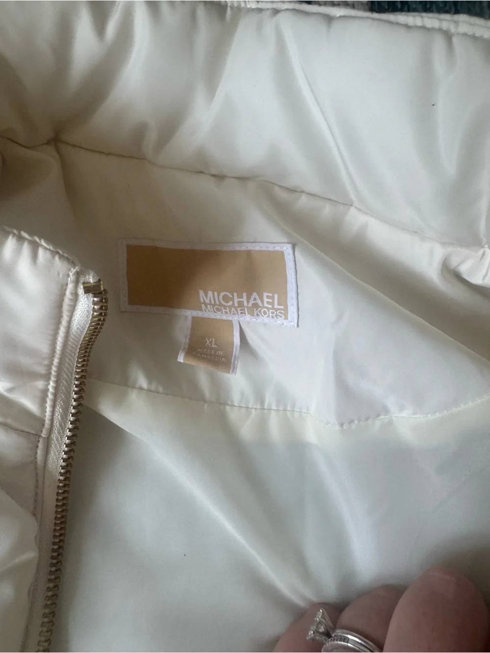 Michael Kors White Quilted Puffer Vest